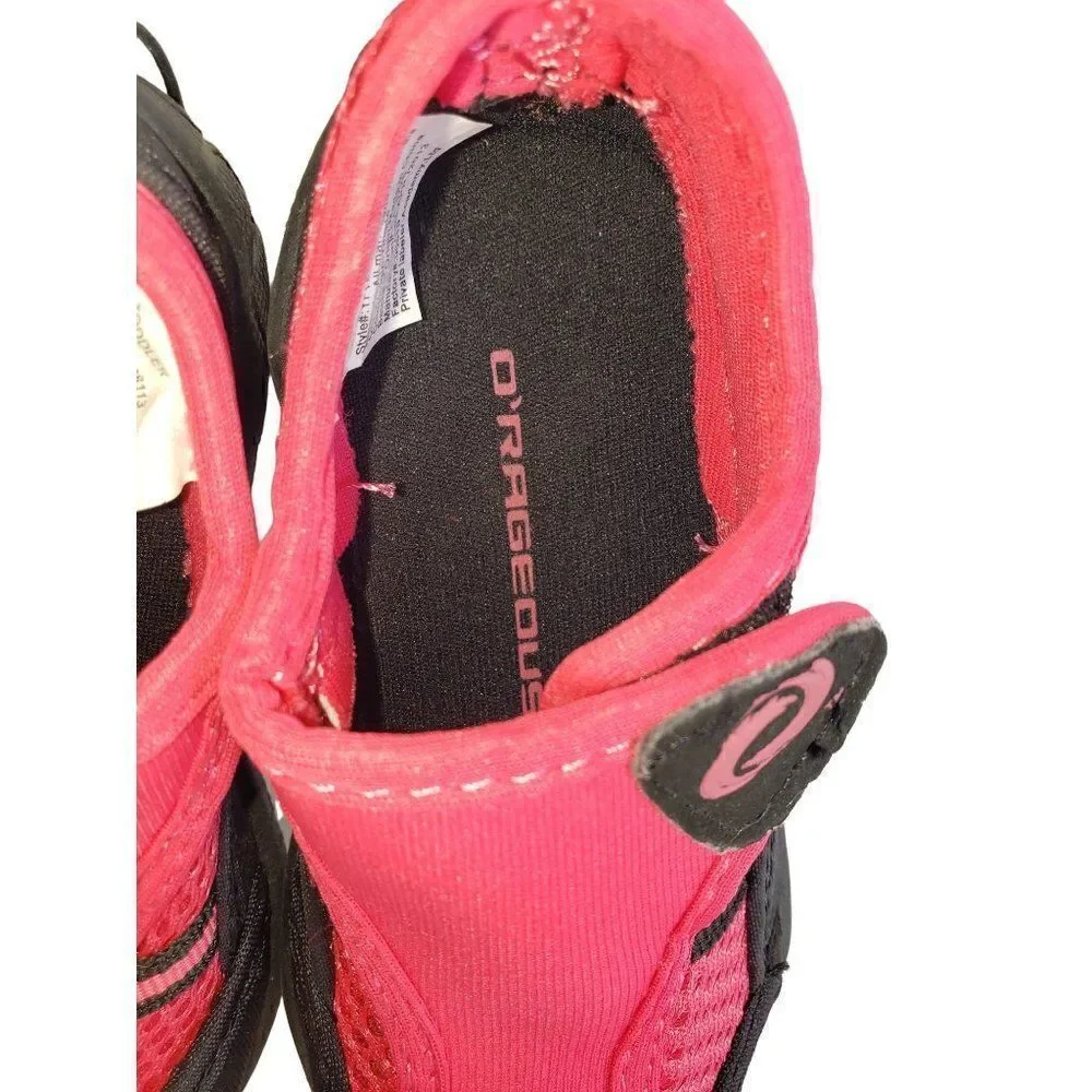 O'rageous Girls Water Shoes Hot Pink Black Toddler Quick Dry Size 6 NEW